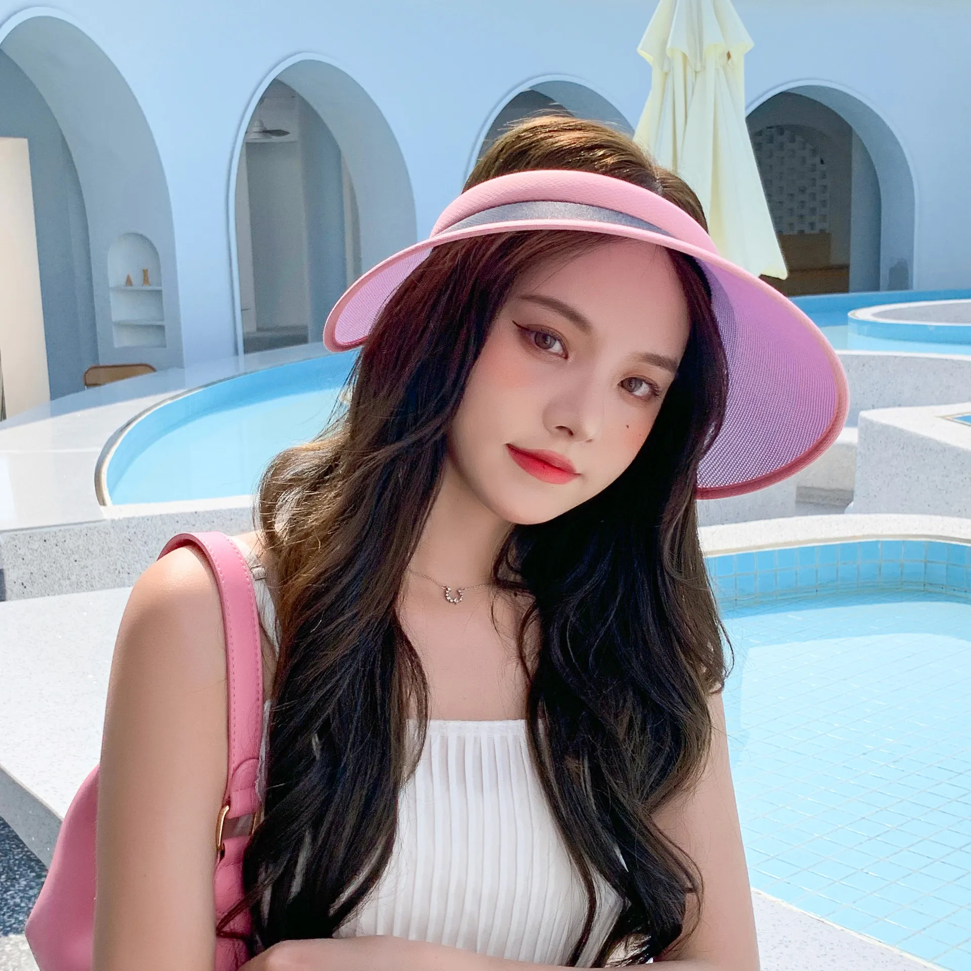 Новая женская летняя прозрачная шляпа от солнца с защитой УФ-лучей регулируемая