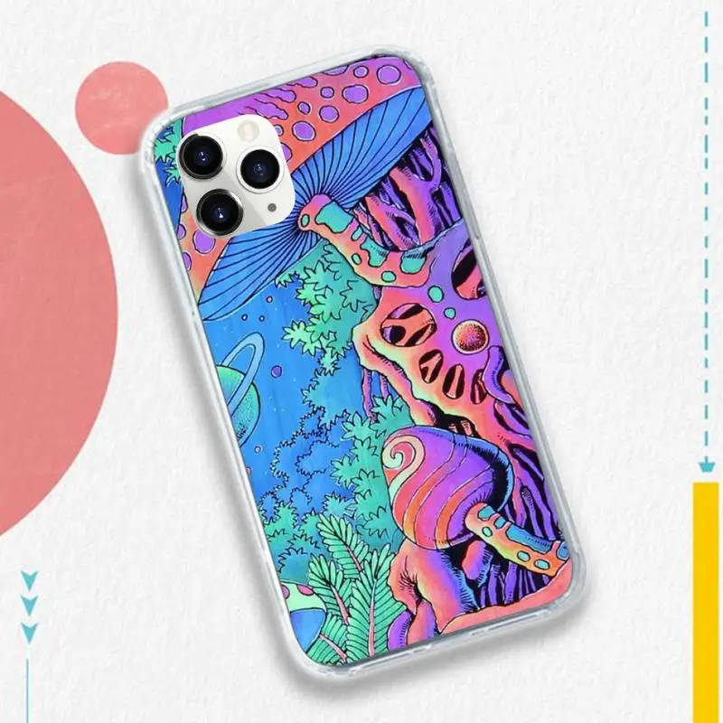 

Weird Trippy Mushroom Psychedelic design Art Phone Case for iPhone 11 12 mini pro XS MAX 8 7 6 6S Plus X 5S SE 2020 XR