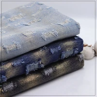 trendy tie dye bronzing scratching processing denim fabric diy vest jacket jeans skirt shoulder bag sewing production materials