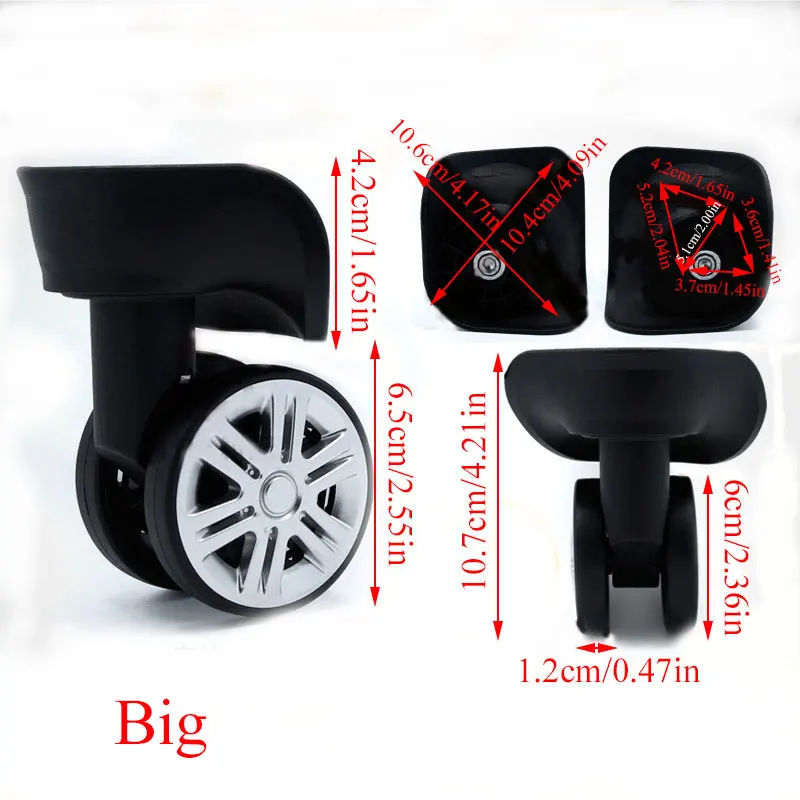 1 Pair DIY Replacement Luggage Wheels for suitcases Repair Hand Spinner Caster Wheels Parts Trolley Rubber Trunk Wheel Black Hot