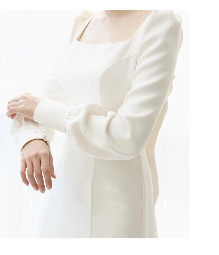 Женское атласное свадебное платье элегантное ТРАПЕЦИЕВИДНОЕ ПЛАТЬЕ С Длинным