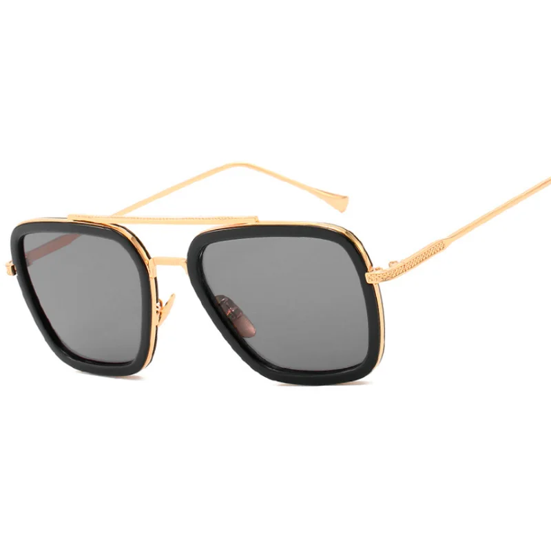 Мужские солнцезащитные очки в стиле стимпанк с металлическим квадратным