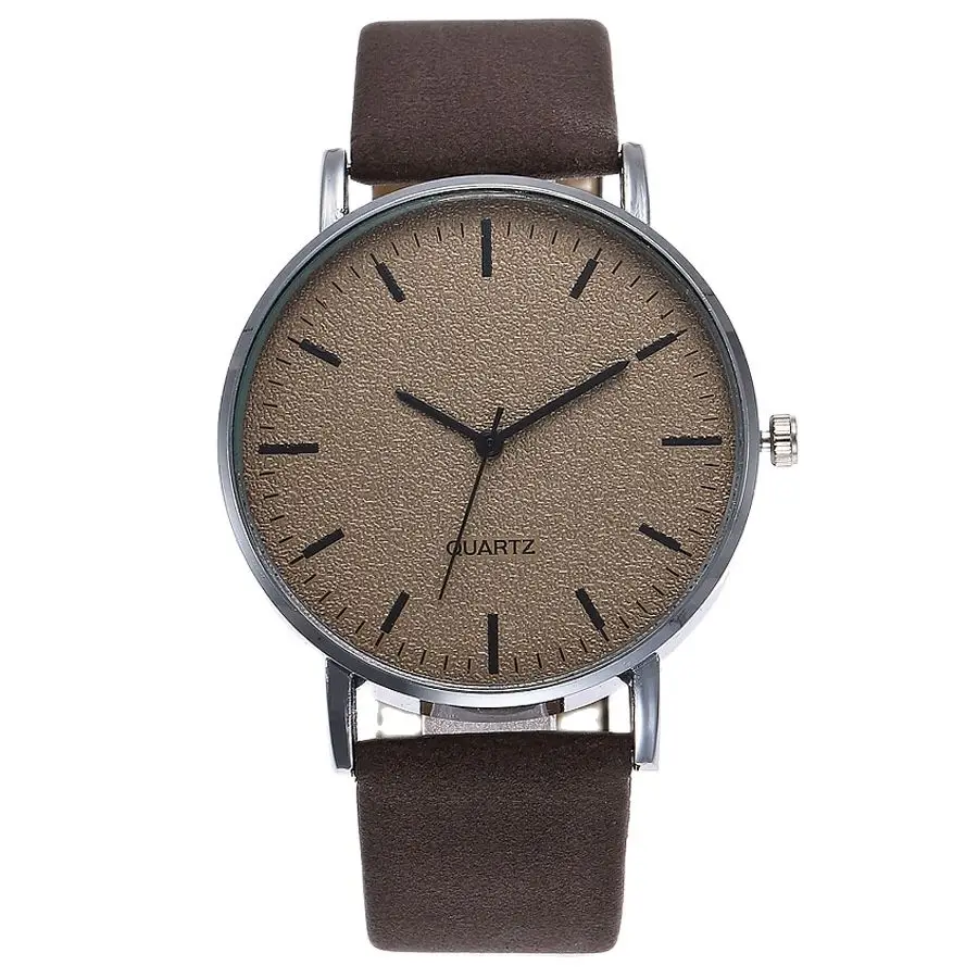 

New fashion belt watch creative frosted dial notched three-needle men's and women's quartz watches