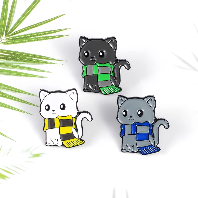 Милые Броши в виде животных трех цветов для шарфа котенка броши Ювелирные