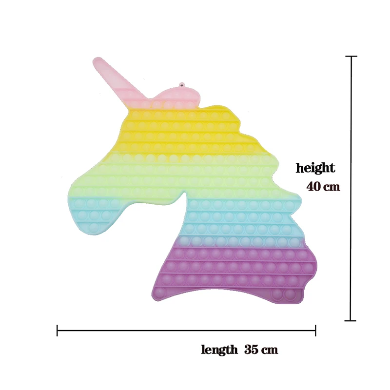 

Big Size 50CM Rainbow Square Push Bubble Glow in Dark Fidget Toys Adult Stress Relief Toy Antistress Squeeze Gift 20-50CM