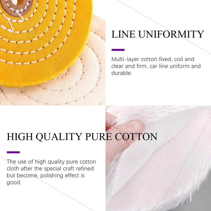 6 шт. дюймов профессиональные полировальные колеса включая хлопок (60 слоев)
