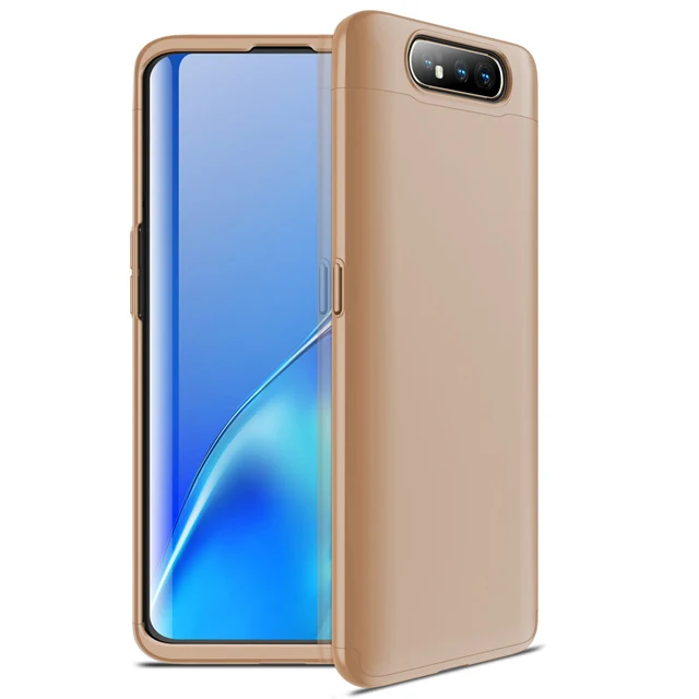 Золотой 3 в 1 Футляр для samsung Galaxy A80 чехол-накладка для мобильного телефона для samsung a80 матовый чехол-Броня Защита Корпус Coque - Цвет: Золотой