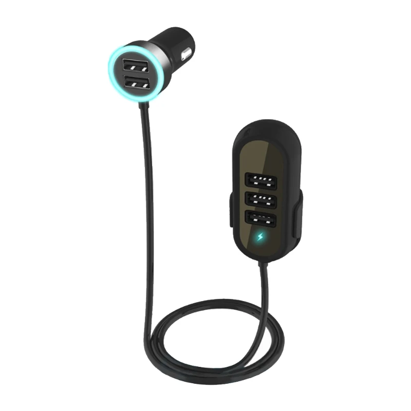 

Автомобильное зарядное устройство с 5 портами, 1,5 а, длина кабеля м