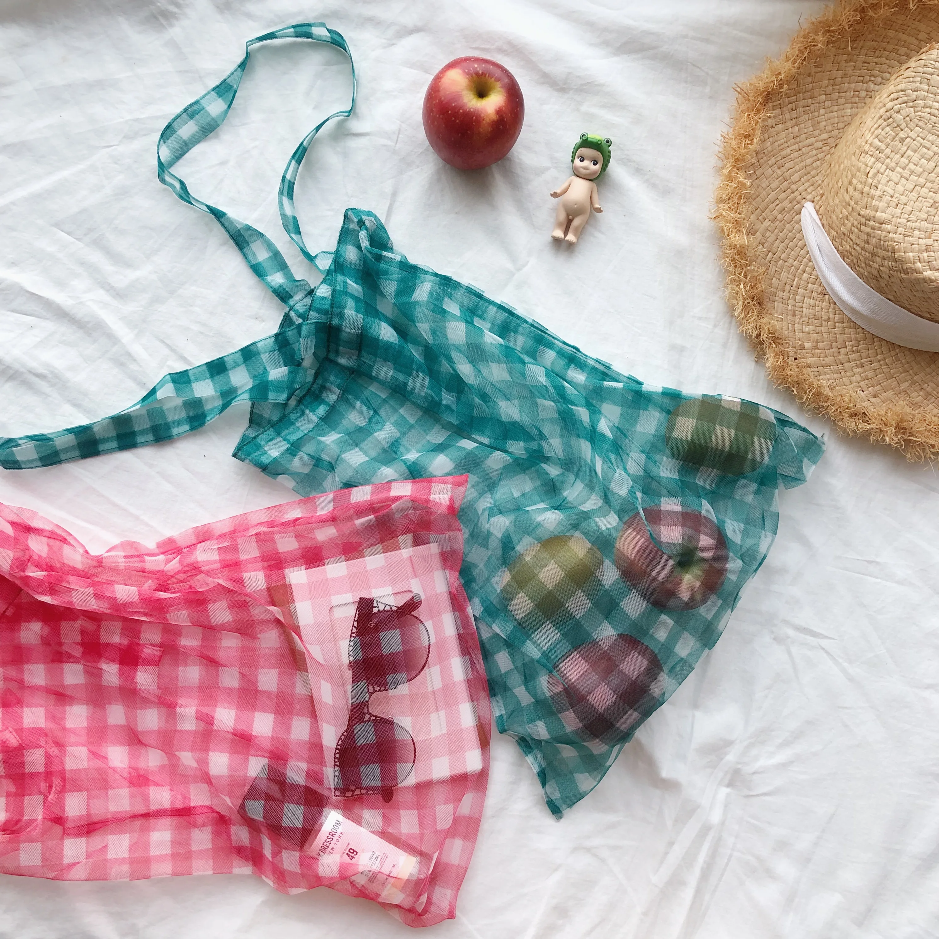 Л 'Омбре сетка сумка для женщин прозрачная клетчатая покупок многоразовые