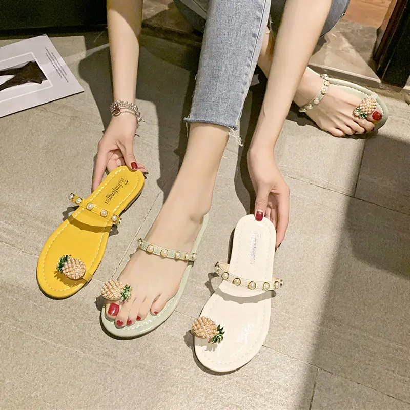 

2020 Women Sandals Bling Crystal Summer Woman Beach Flat Shoes Women's Outdoor Flip Flop Ladies Soft Bottom Slippers