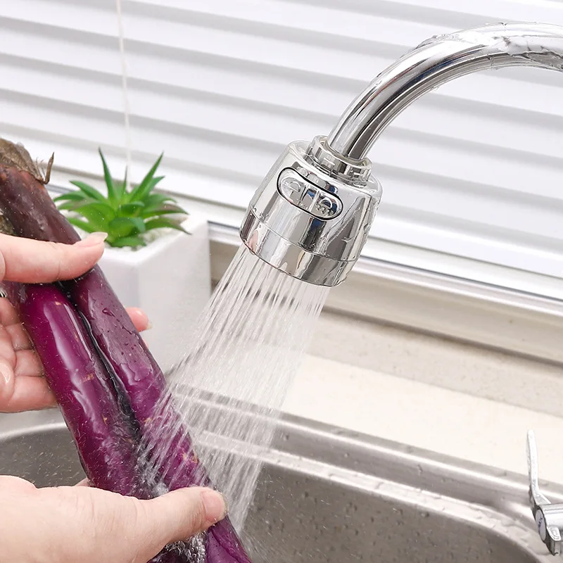 Универсальный пластиковый кран насадка 360 поворотный кухонный для душа