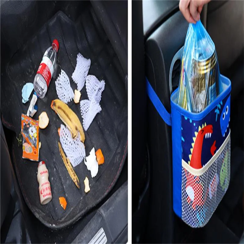 

2021 June new Multifunctional garbage bag Creative car trash can Car-mounted storage bucket