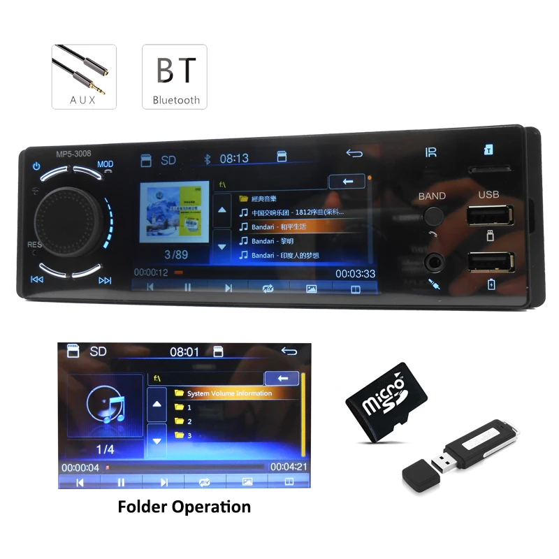 $249.59 Bluetooth Car Radio 1 Din Mirror Link 4