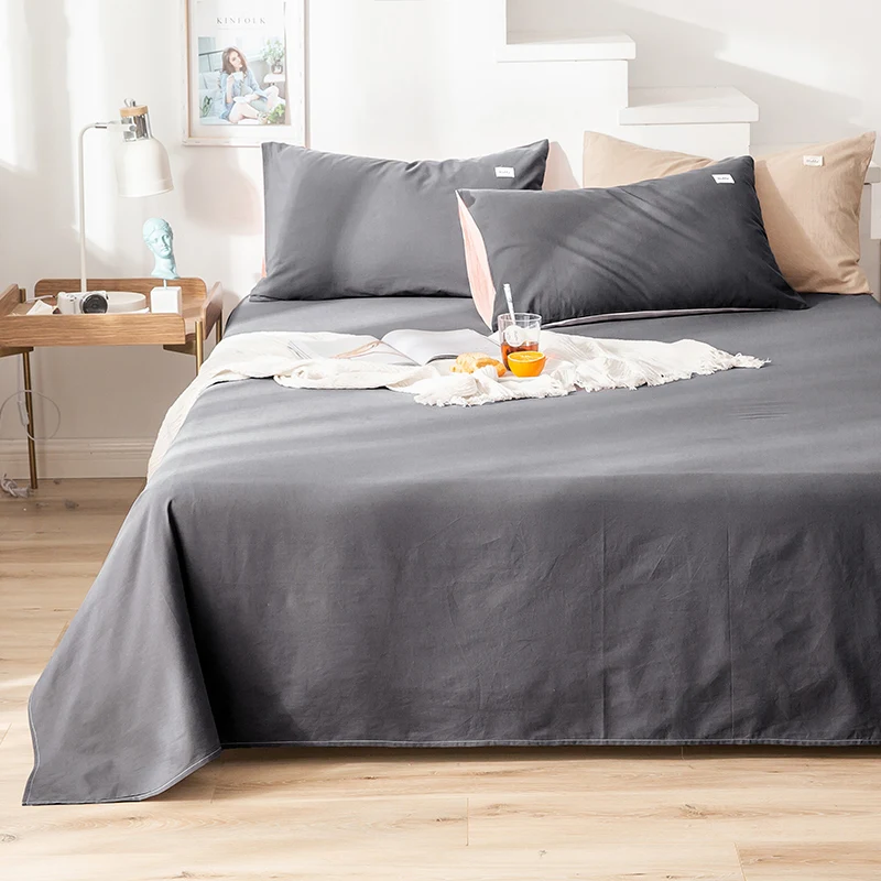 Постельное белье из чистого хлопка, однотонная 100% хлопковая простыня, Классическая универсальная Современная простыня, 120/150/160/180/200/230 x см