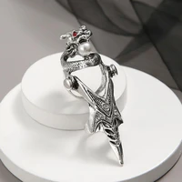 long finger tip unisex ring rock style imitation pearl dragon shape claw ring cosplay accessaries