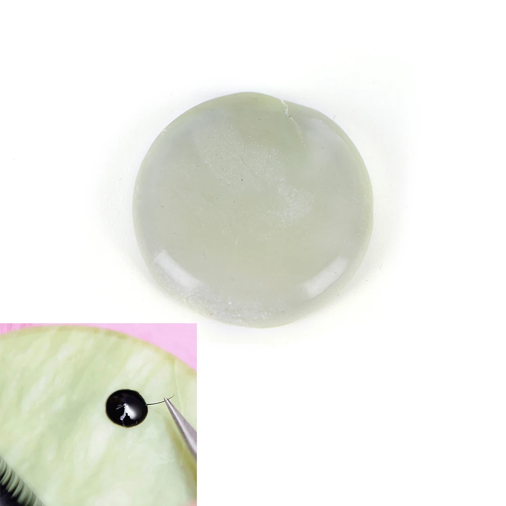 1pc Round Jade Stone Eyelash Extension Glue Adhesive Pallet Stand Holder Eye lash Makeup Tool High Quality 2 Style