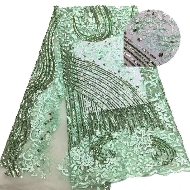 

Lace Fabric For Dresses 2020 High Quality Flowers Embroidery Stripe With Beads Sequins For Wedding Purple Lace