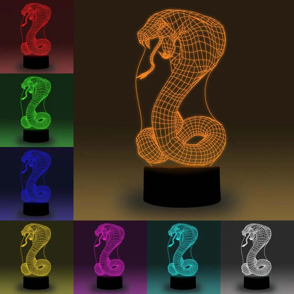 NiteApps 3D Cobra светодиодный ночник настольная лампа Иллюзия подарок на день рождения