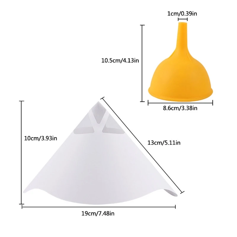 

3D Printer DLP Paper Silicone Filters 101Pcs Photocuring Consumables UV Resin Accessories Paper and Silicone Funnels Set