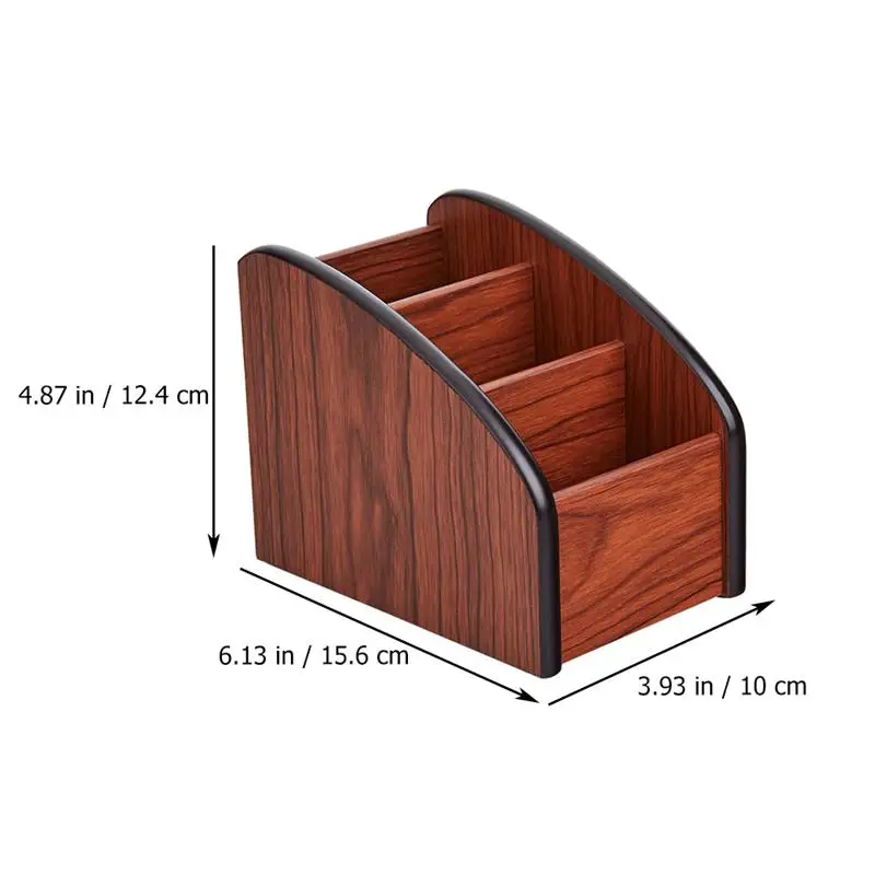 

1pc Creative Pen Holder Storage Box Office Supply Wooden Desktop Storage Box