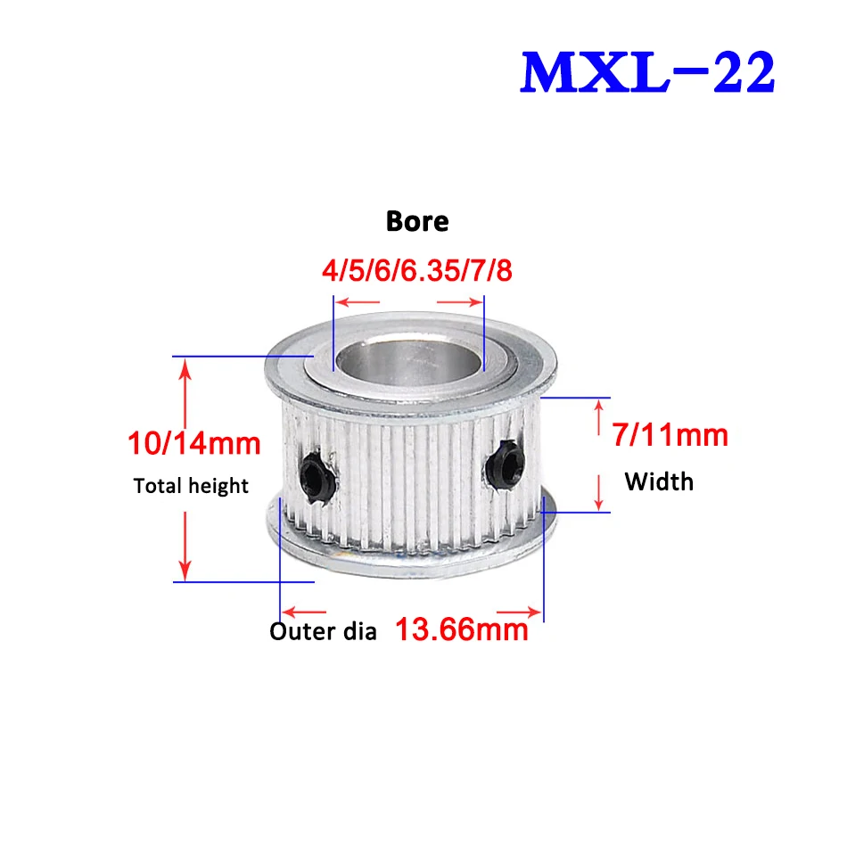 Ремень синхронный с 22 зубьями на 30 ширина 7 мм 11 отверстие 4/5/6/6 35/7/8/10/12 1 шт.|Шкивы| |