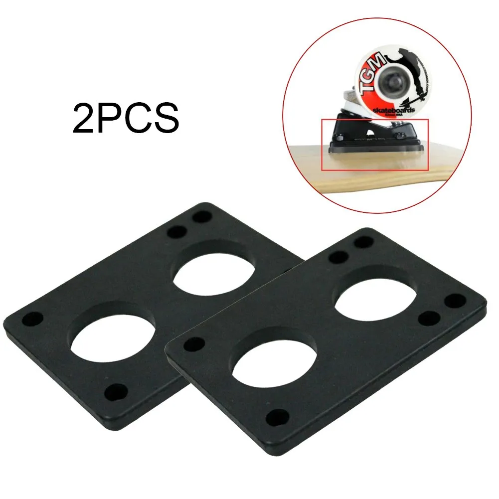 

2pcs Longboard Riser Pads 6mm Risers Skateboard Old School Black Shock Absorption Skate Boards Truck Pads Hoverboard Accessories