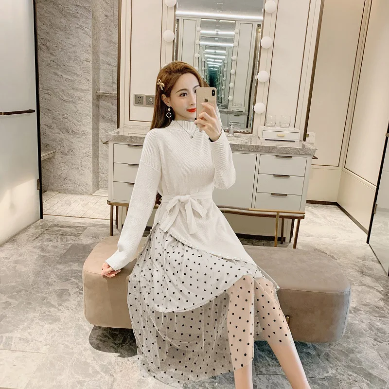 Женский комплект из двух предметов элегантное Трикотажное макси платье с