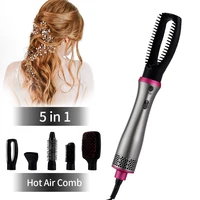 obecilc 5in1 multifunction hair dryer hot air brush kit negative lonic eliminate roller rotate hair styler comb styling curling
