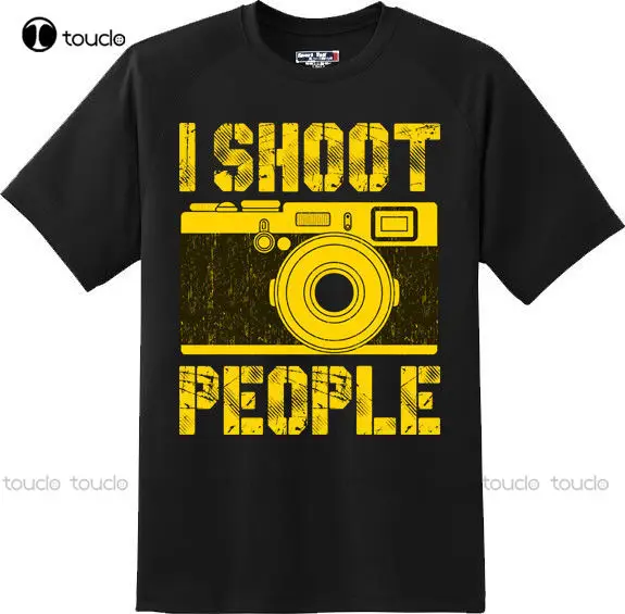 

Совершенно новая футболка, Мужская хлопковая футболка, мужская одежда I Shoot People, Мультяшные футболки для фотографий, унисекс, Подростковая ф...