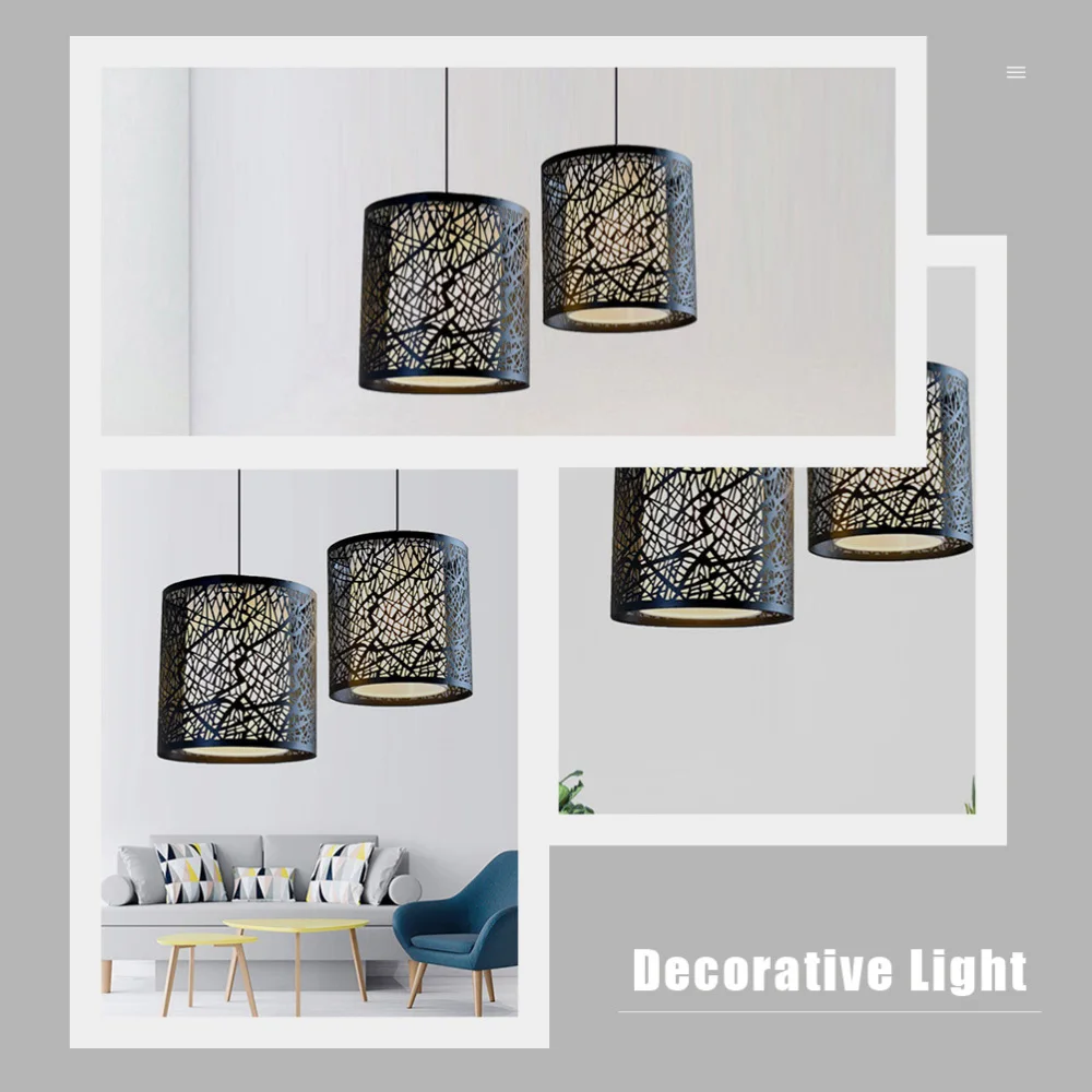 

1pc Chandelier Cylindrical Straight Light Home Lighting Decor Supplies (Black)