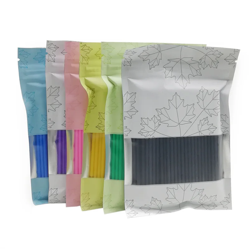 100 шт./лот Цветные Одноразовые ватные палочки для ресниц микропалочки кисточка