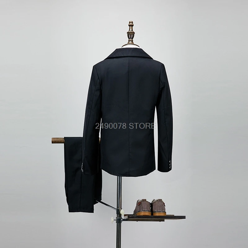 3 шт. клетчатый блейзер + жилет брюки для мальчиков |