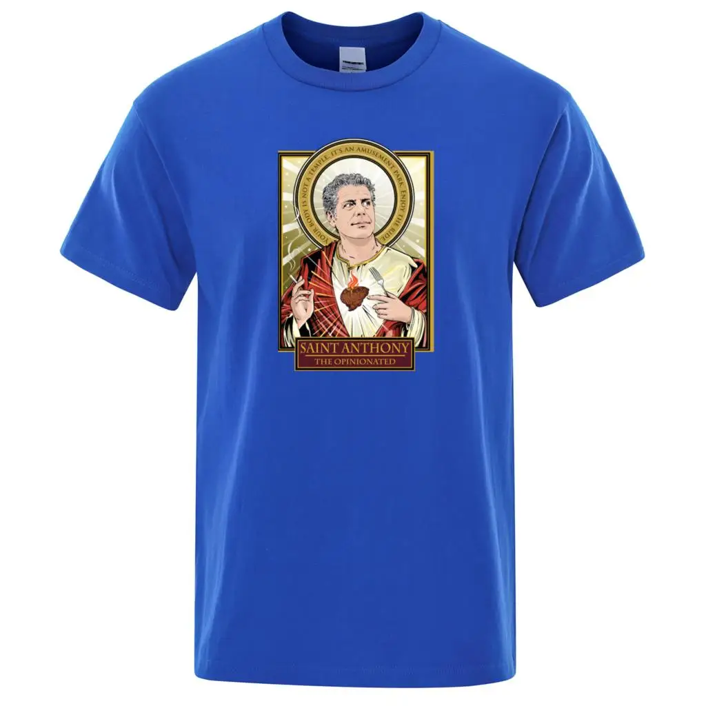 Мужская хлопковая футболка с надписью A Saint Anthony saint летняя 2019|Мужские футболки| |