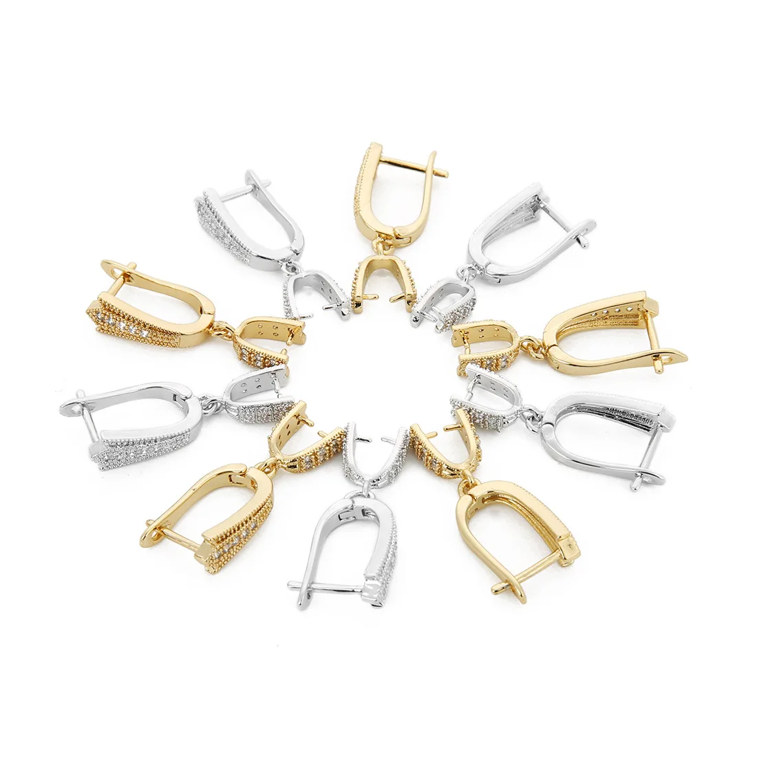 Серьги сделай сам ушной крючок 1 пара медных инкрустированных цирконами U