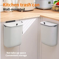 plastic wall mounted trash can with sliding cover bathroom kitchen cabinet door hanging with stickable hook