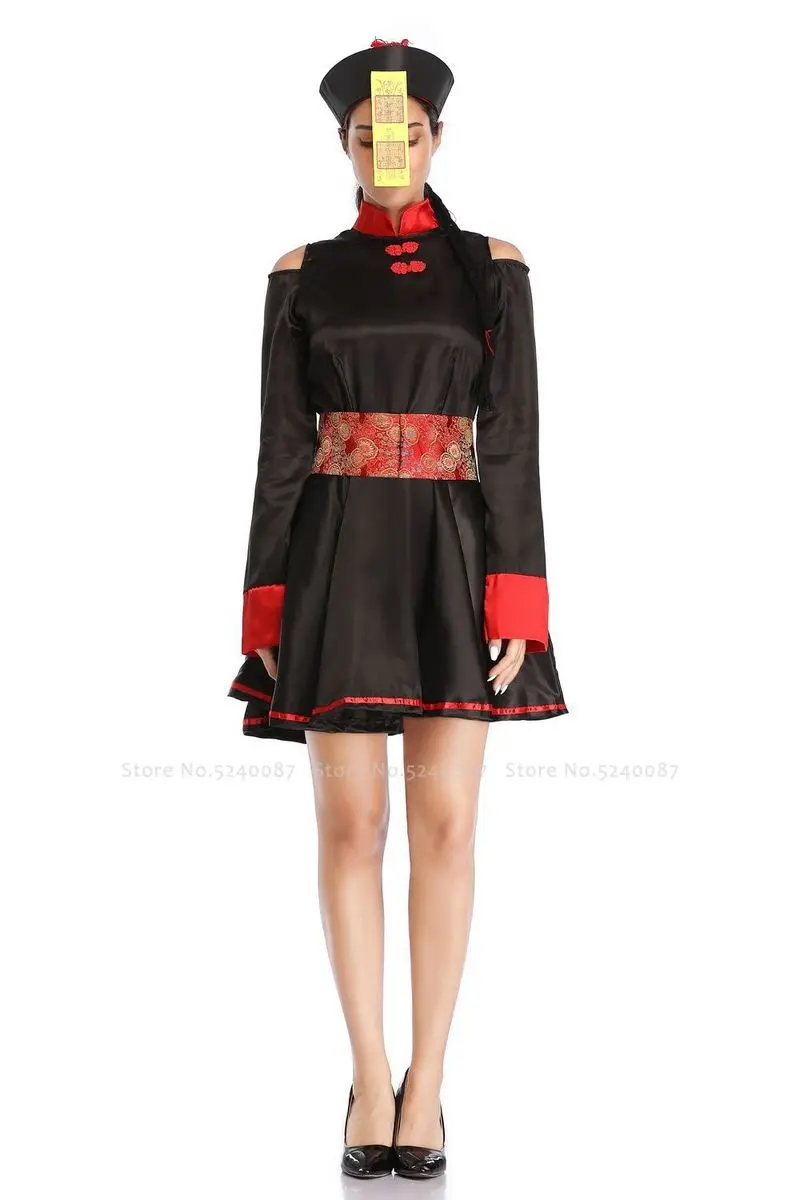 Хэллоуин китайская Династия Цин карнавал зомби косплей страшный костюм женский