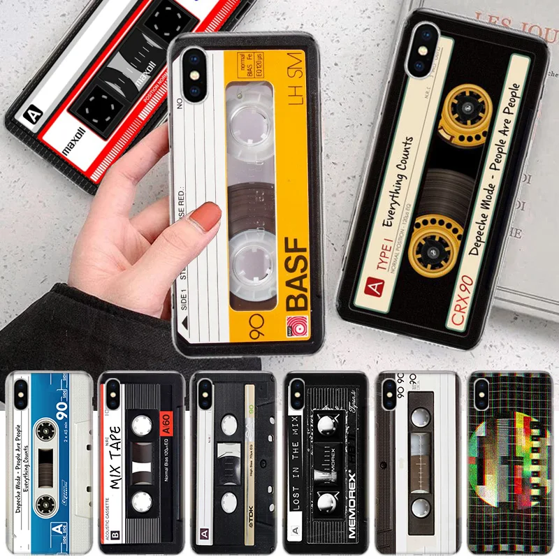 

Vintage Magnetic Tape Cassette Soft Phone Case For IPhone 11 12 13 14 Pro MAX XR X XS Mini Apple 8 7 Plus 6 6S SE 5S Fundas Coqu