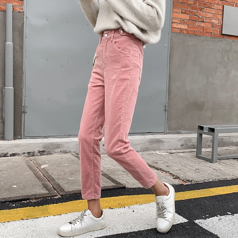 Женские вельветовые брюки Mozuleva свободные штаны-шаровары с высокой талией Модные