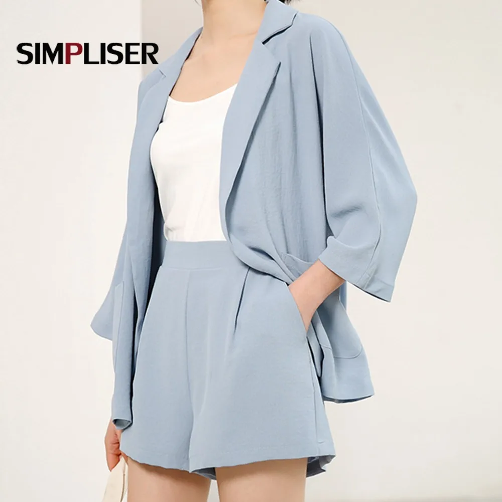 Женский шифоновый костюм Blazar + шорты повседневный с блейзером и шортами для офиса