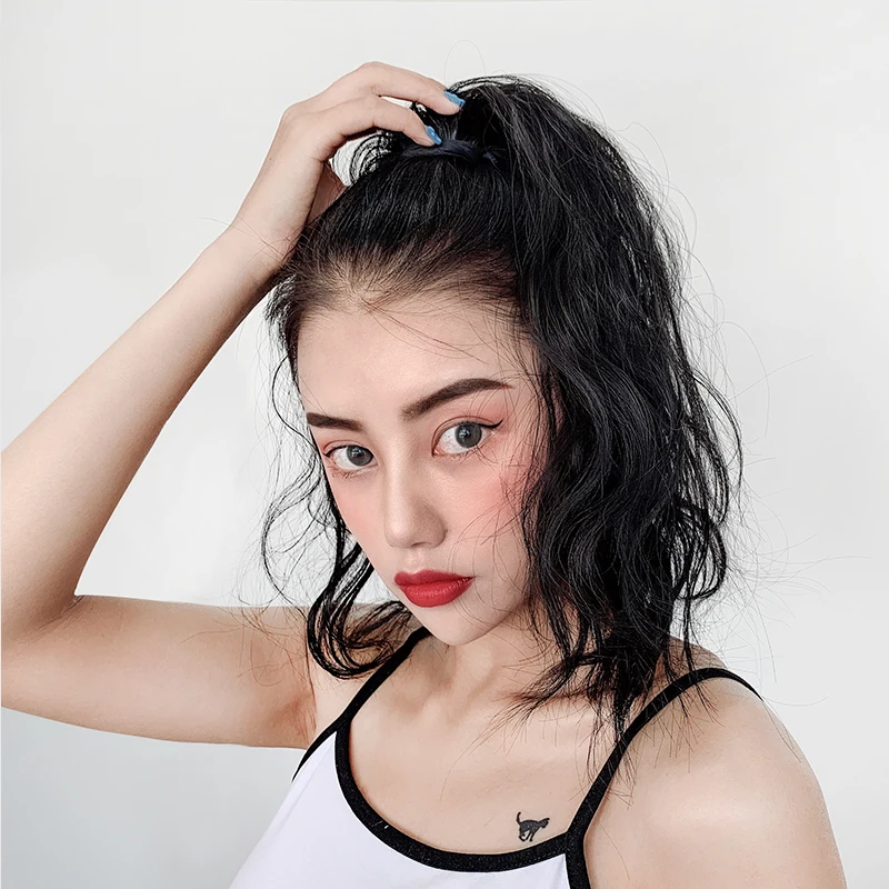 Парик из искусственных волос с хвостиком удлиненный синтетический конский