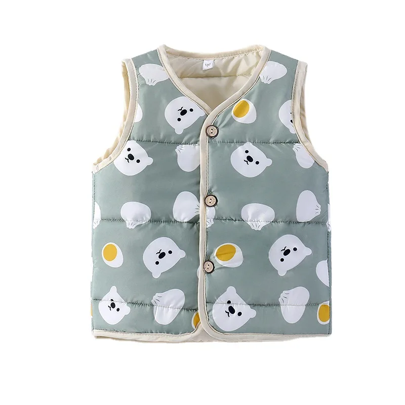 

Wholesale Price New Winter Cartoon Printed Boys and Girls Unisex Vest for Children Casual Kids Clothing Regular Baby's Top