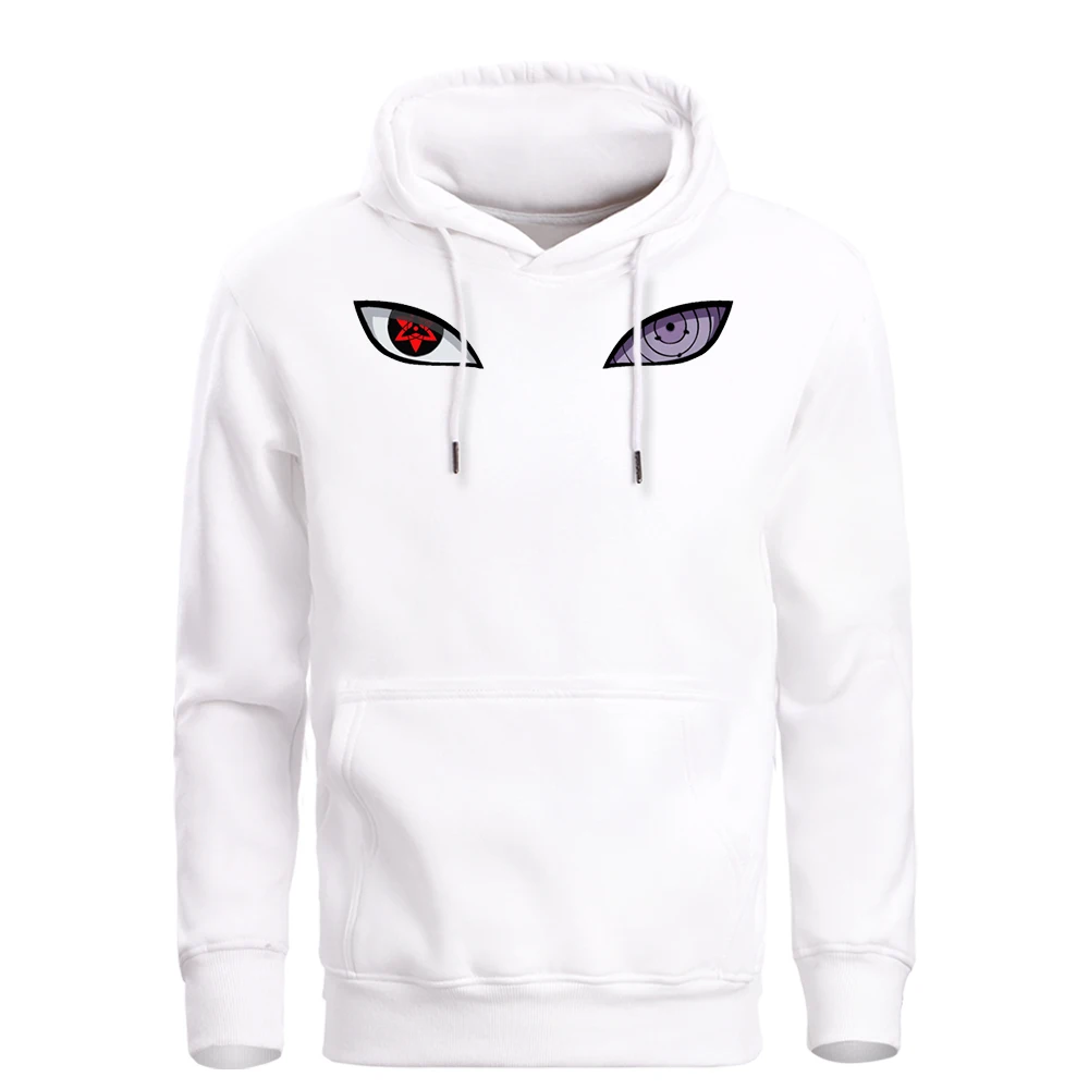Uzumaki Наруто с принтом глаз толстовка мужская 2019 Зимняя Теплая Флисовая Harajuku