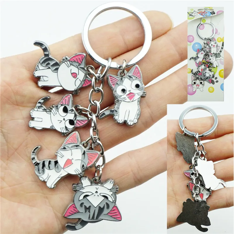 Брелок для ключей 5 в 1 милый кот Чи дом подвеска из легированной стали Мультяшные