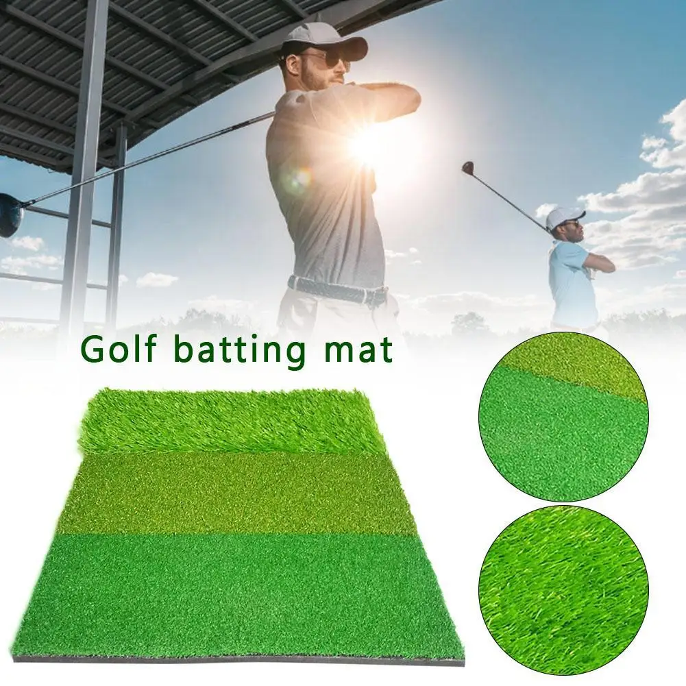 

3-in-1 40cm x 60cm EVA Golf Hitting Practice Mat Artificial Lawn Grass Training Pad with Tee gift for indoor outdoor kids golfer
