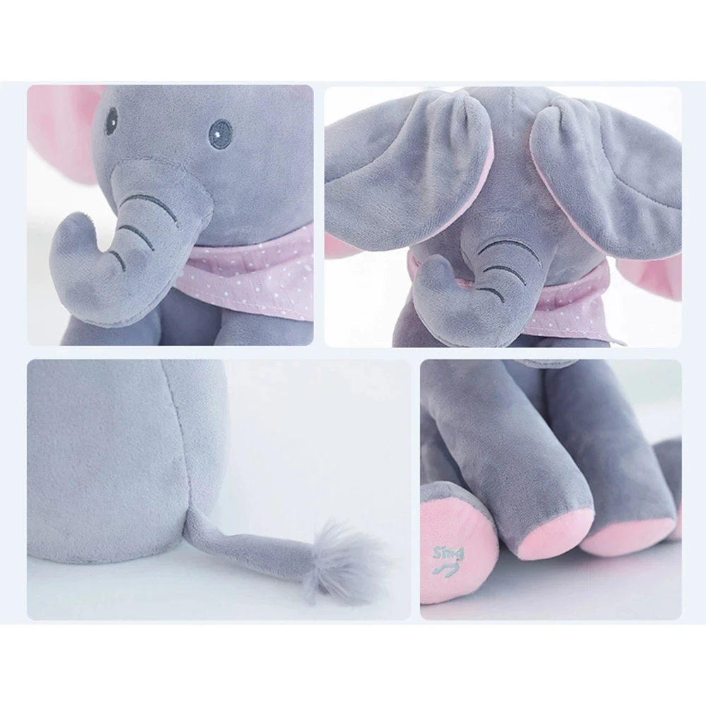 

Robots Pet Elephant Electric Toys Ears Move Music Baby Animal Hide And Seek Cat Soothing Doll Elephant Dog Rabbit Plush Toy Kids