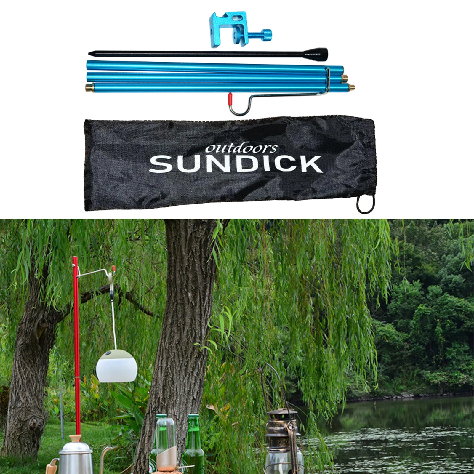 Сад Алюминий сплав складной фонарный столб светильник подвесной держатель |