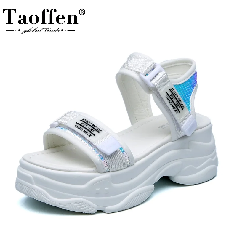 Taoffen/женские босоножки из натуральной кожи женская обувь на платформе с пряжкой