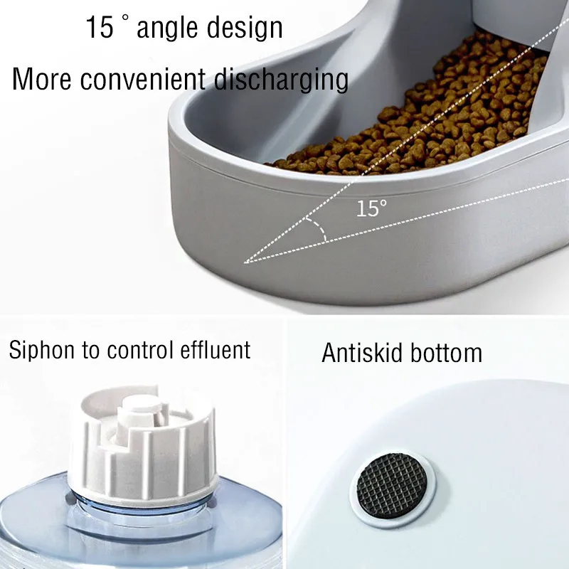 3.8L Gravity Pet Water Dispenser Cat Automatic Feeder Plastic Dog Bottle Food Feeding Bowl for |