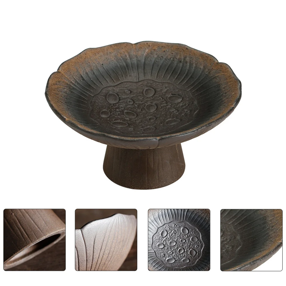 

1Pc Classic Ceramic Plate Fruit Compote Snacks Storage Tray Lotus Plate Decor