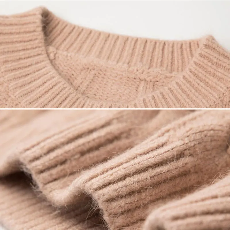 

DUOUPA 2019 Autumn New Pullover Fashion Small Fresh Sweet Loose Candy Color Thick Twist Round Neck Couple Knitted Sweater Women